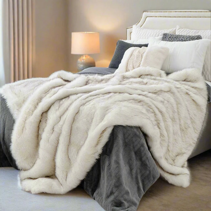 luxury home decor faux fur throw blanket