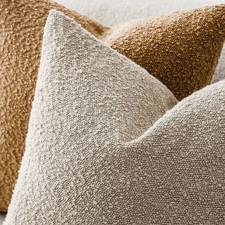 Neutral Textured Boucle Accent Cushion