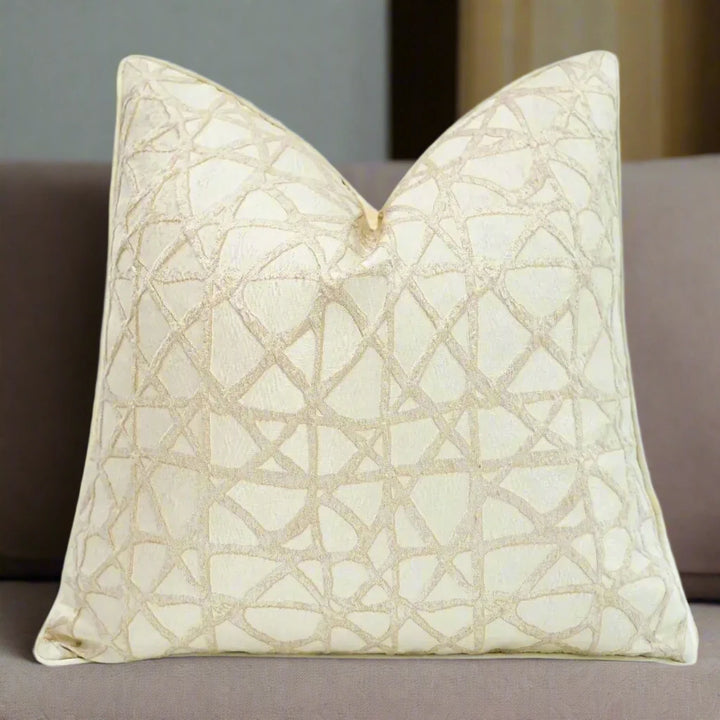 cream neutral embroidered decor throw cushion 60 x 60cm