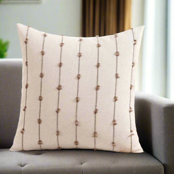 Luxury Home Decor Neutral Striped Linen Cushion Cover