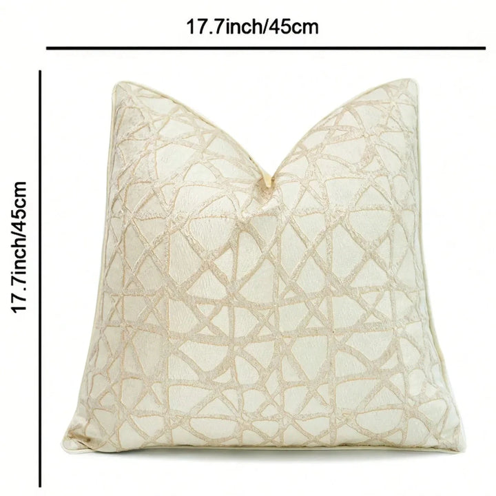 Cream Champagne Gold Embroidered Throw Cushion