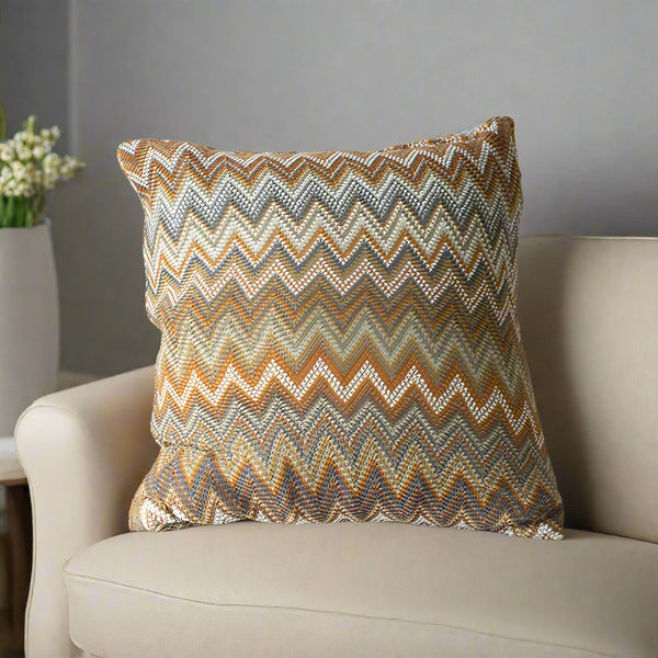 Home Decor Knitted Zig Zag Pattern Cushion Cover