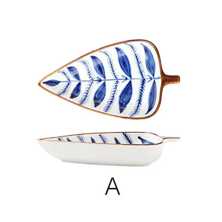 Ceramic Painted Leaf Shape Serving Tapas Bowls