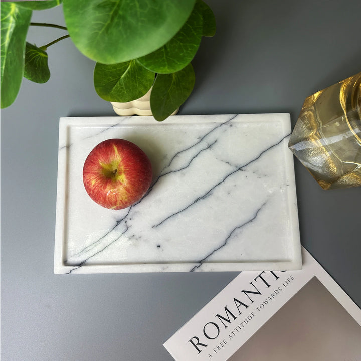 white luxury marble tray, luxury home decor