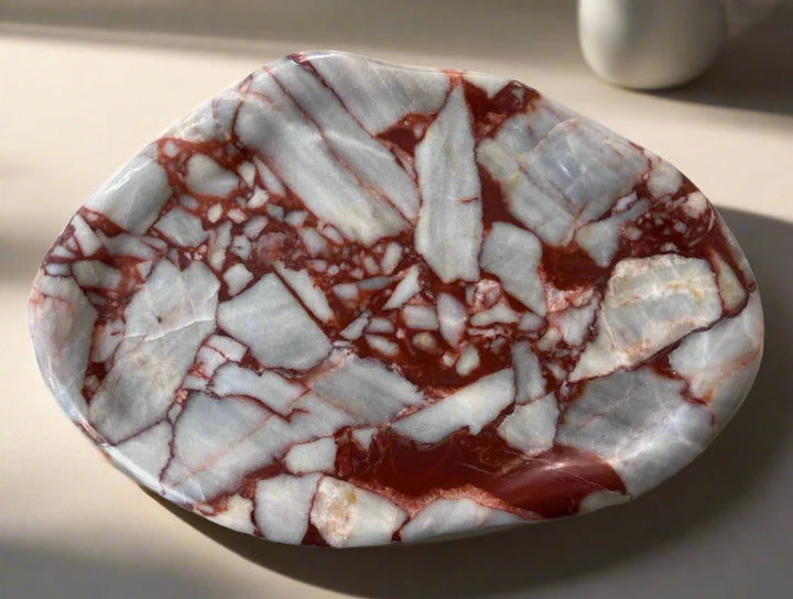 red veined viola marble tray, red marble tray, luxury home decor tray, jewellery tray, home decor tray