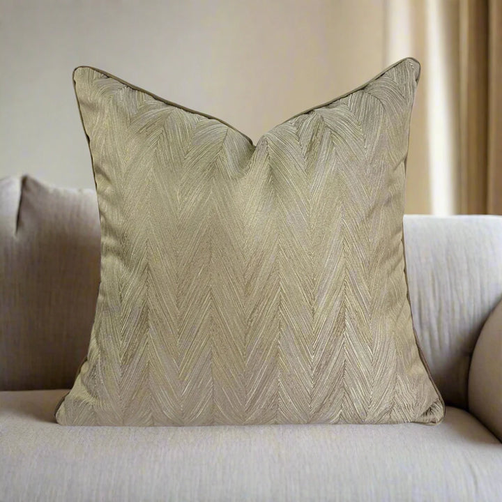 Luxury Home Decor Gold Satin Chevron Pattern Cushion Cover