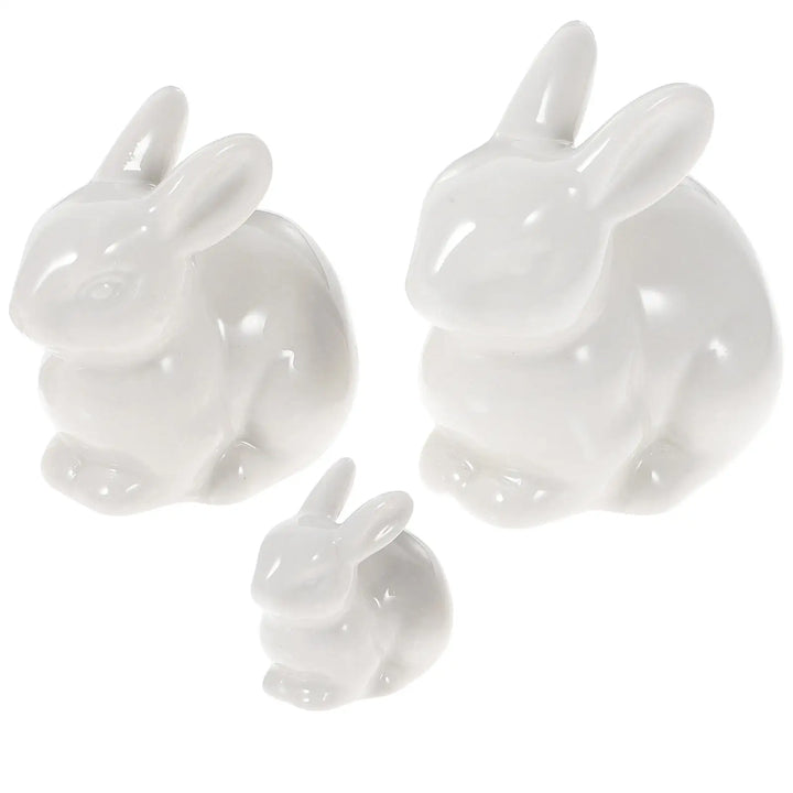 Set of 3 Ceramic Easter Bunny Ornaments