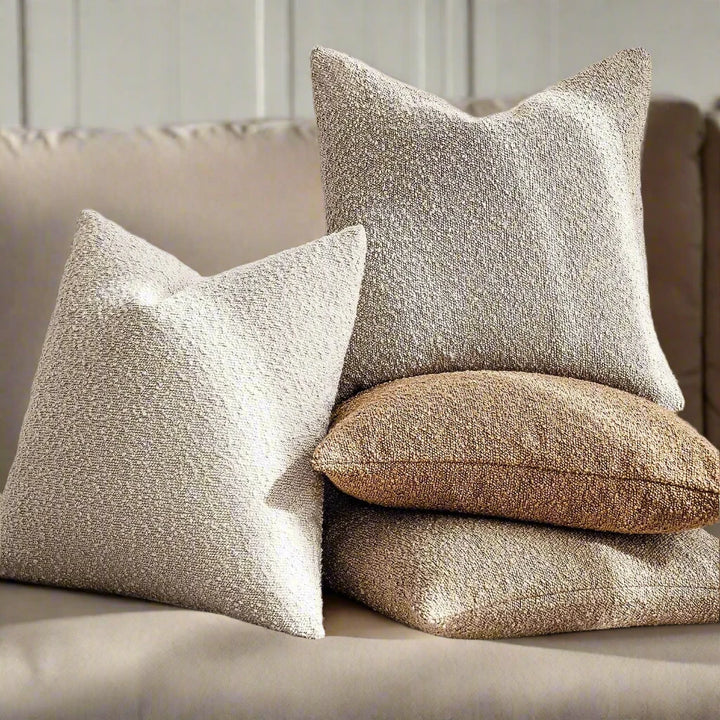 Neutral Textured Boucle Accent Cushion