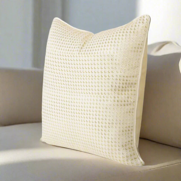 Champagne Gold Satin Geometric Cushion Cover