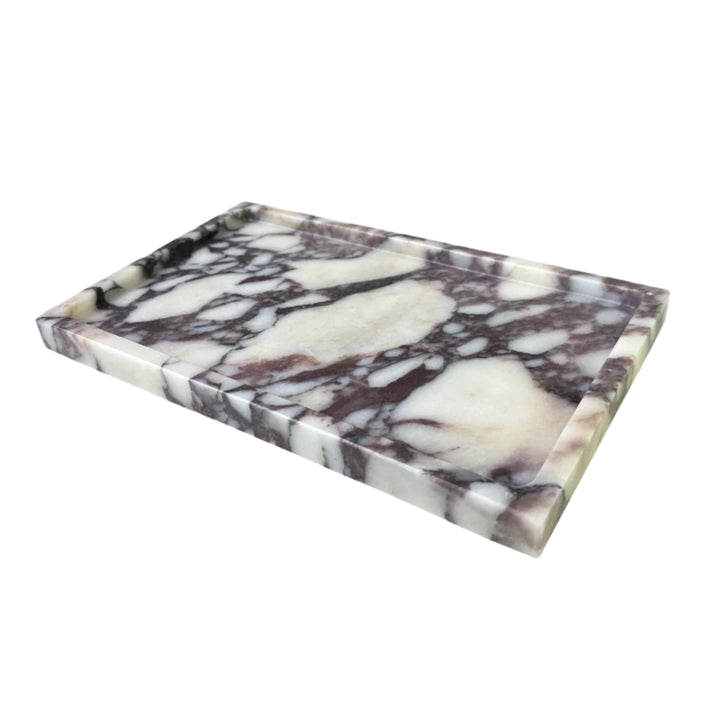 Small Viola Calacatta Marble Decorative Tray