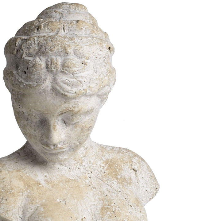 White Wash Stone Bust Decorative Scultpure