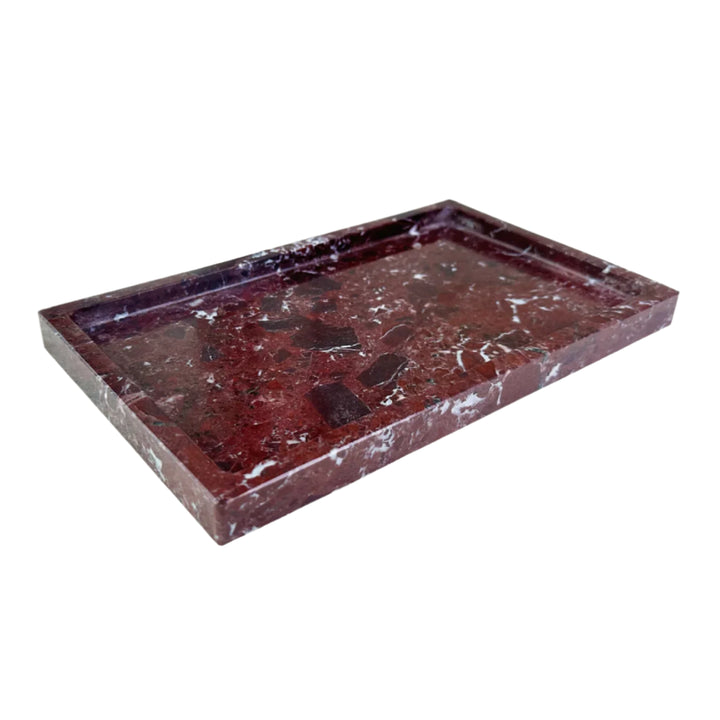 burgundy red marble decorative tray