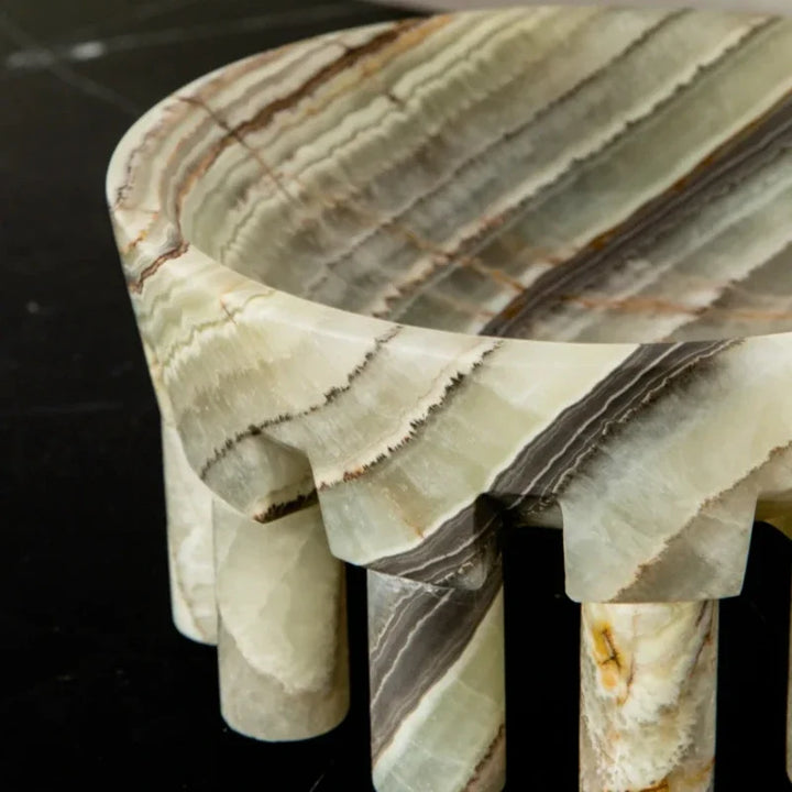 Pale Green Calacatta Verde Marble Sculptural Bowl
