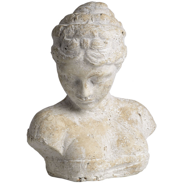 White Wash Stone Bust Decorative Scultpure