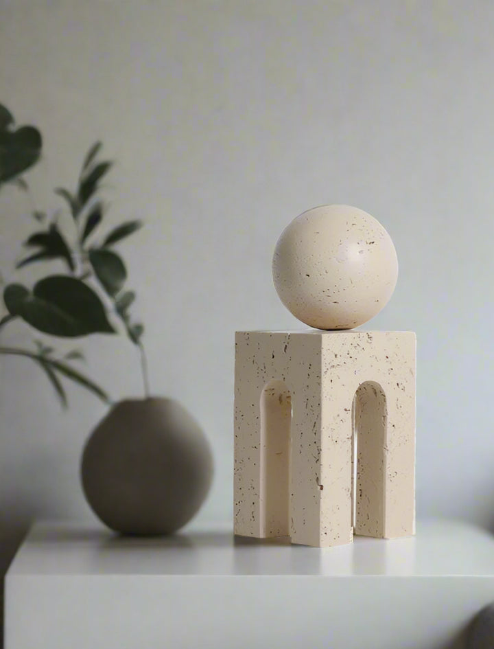 Beige Stone Abstract Decor Sculpture