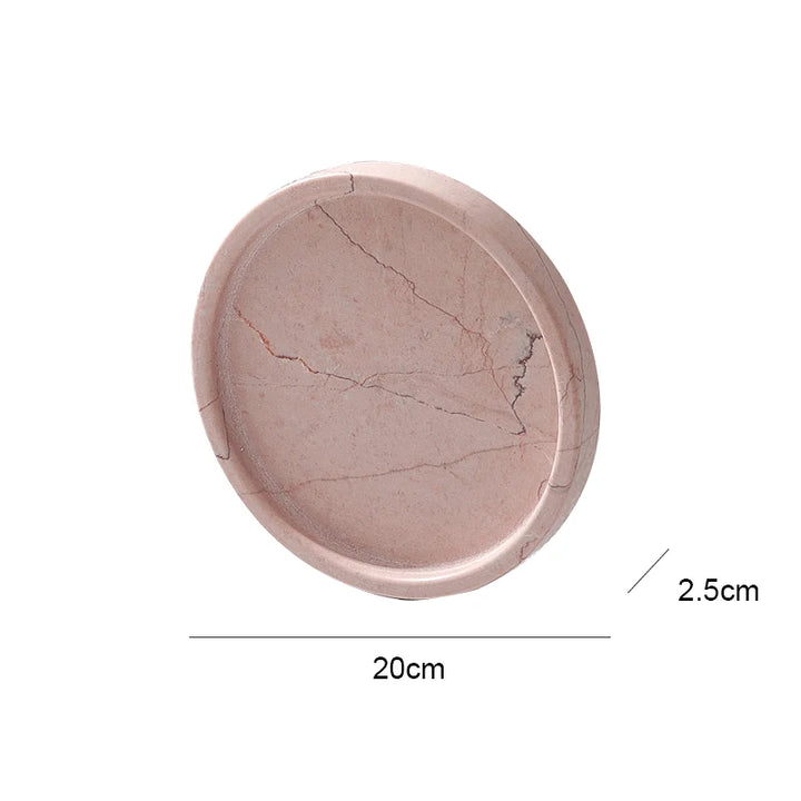 Pink Rosa Levante Round Marble Tray