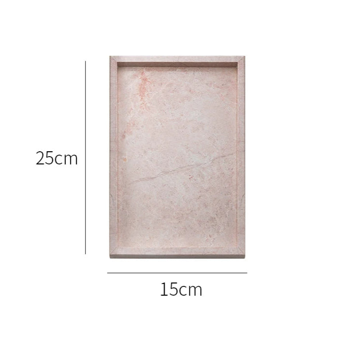 25 x 15cm small Pink Rosa Levante Marble Decorative Tray