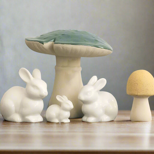 Set of 3 Ceramic Easter Bunny Ornaments