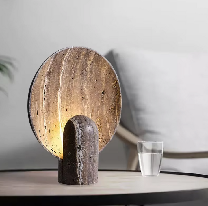 Brown Stone Effect Diffused Table Lamp