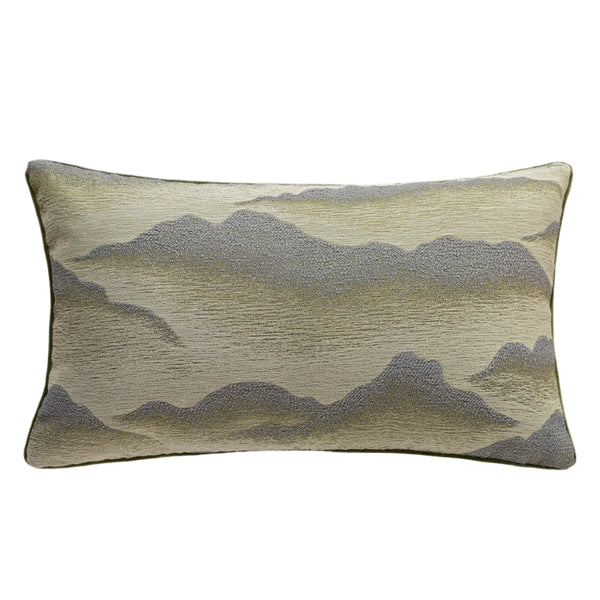 Serenity Green Abstract Satin Bolster Cushion Cover
