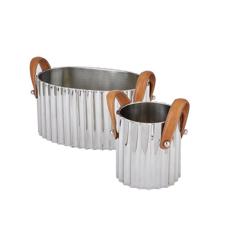 Large Silver Fluted Champagne Cooler