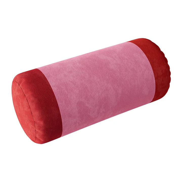 Retro Contrast Velvet Bolster Cushion