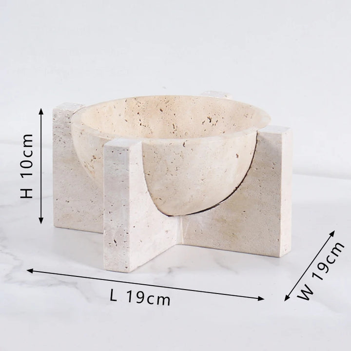 size Sculptural Travertine Decorative Bowl