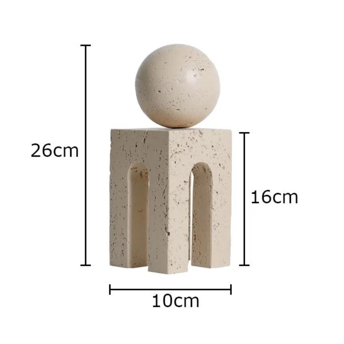 Beige Stone Abstract Decor Sculpture