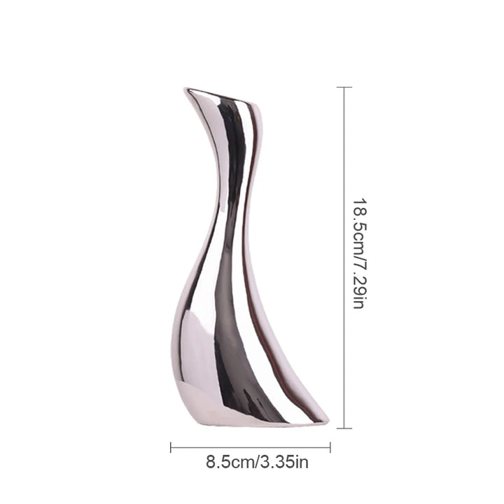 Silver Metal Abstract Stem Vase