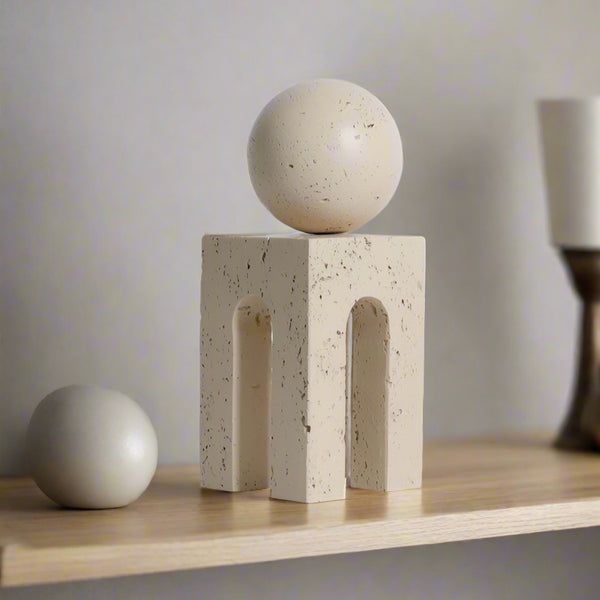 Beige Stone Abstract Decor Sculpture
