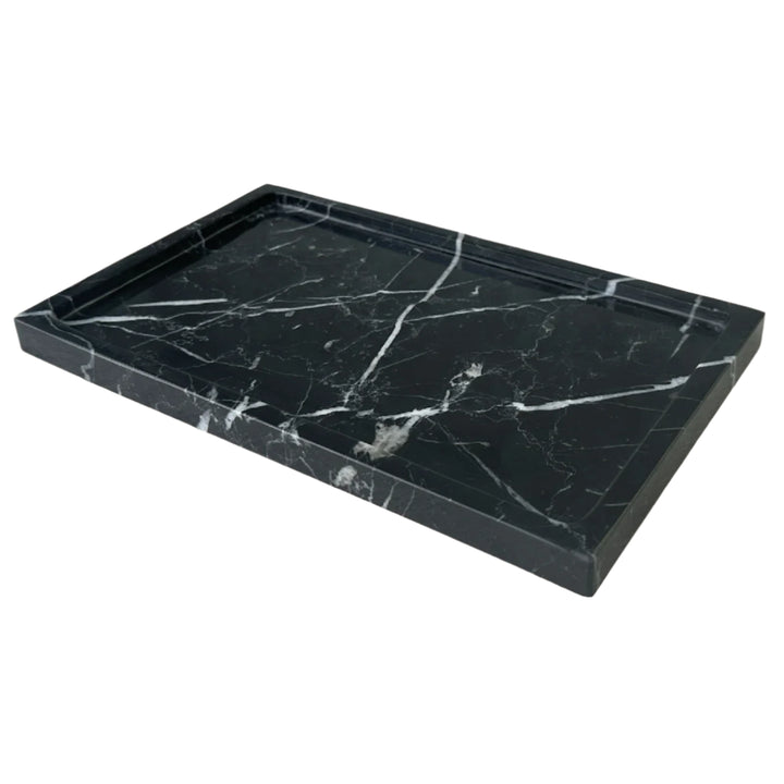 small black marble decorative tray