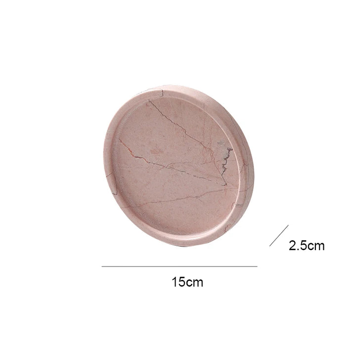 Pink Rosa Levante Round Marble Tray